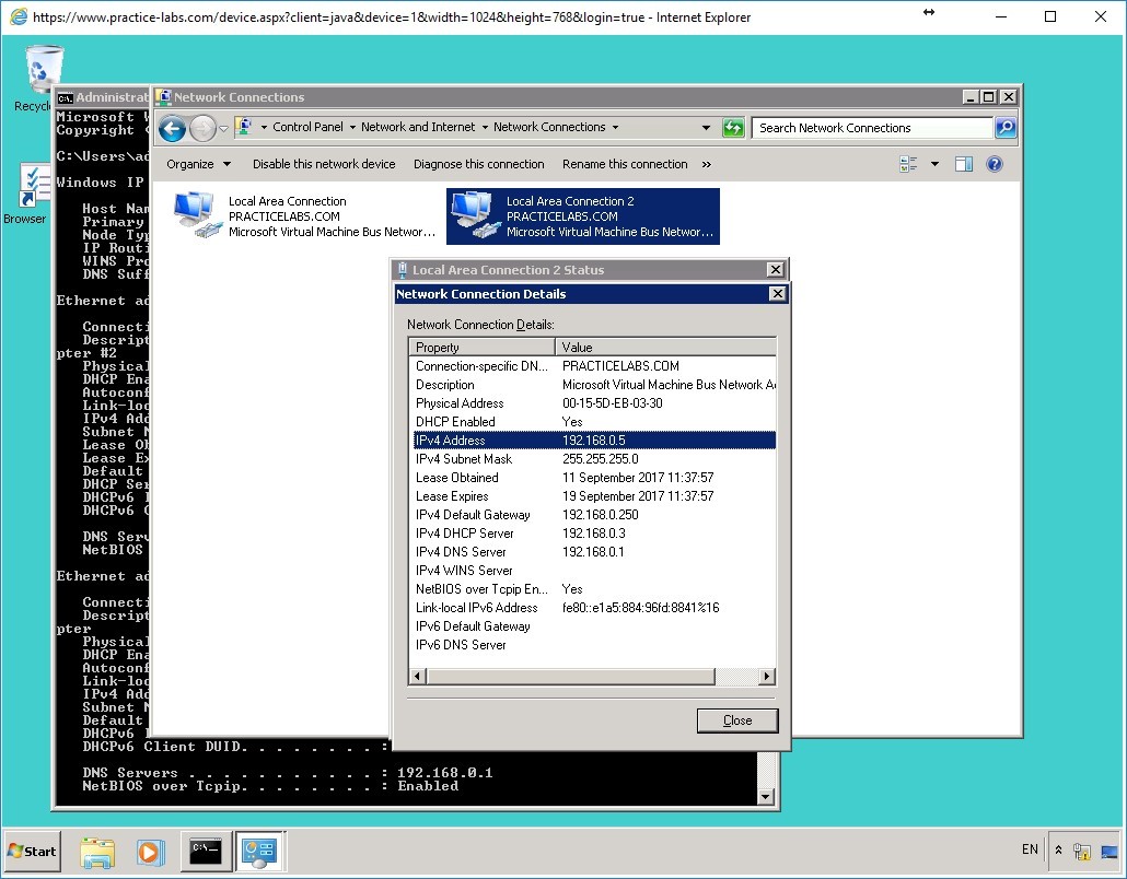 Practice Labs screenshot.